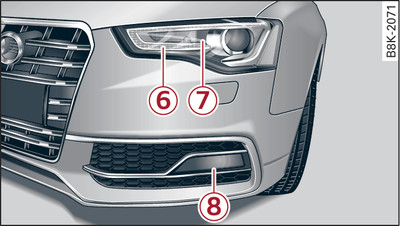 Xenon headlights: Overview of left side of vehicle